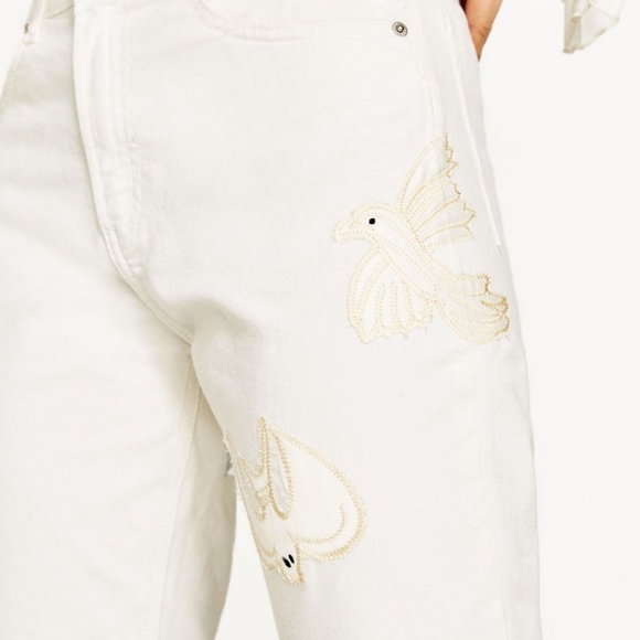 Zara Embellished White Jeans - Picture 6 of 8